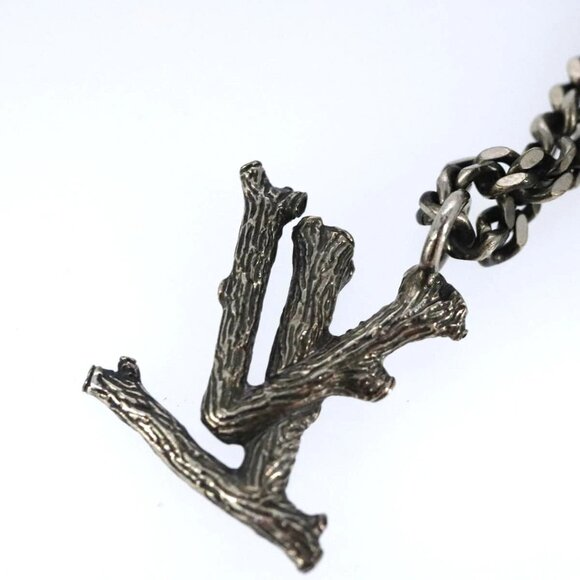 LOUIS VUITTON LV Wood Necklace metal Dark Silver MP2818 LV Auth 87375 - Picture 12 of 15